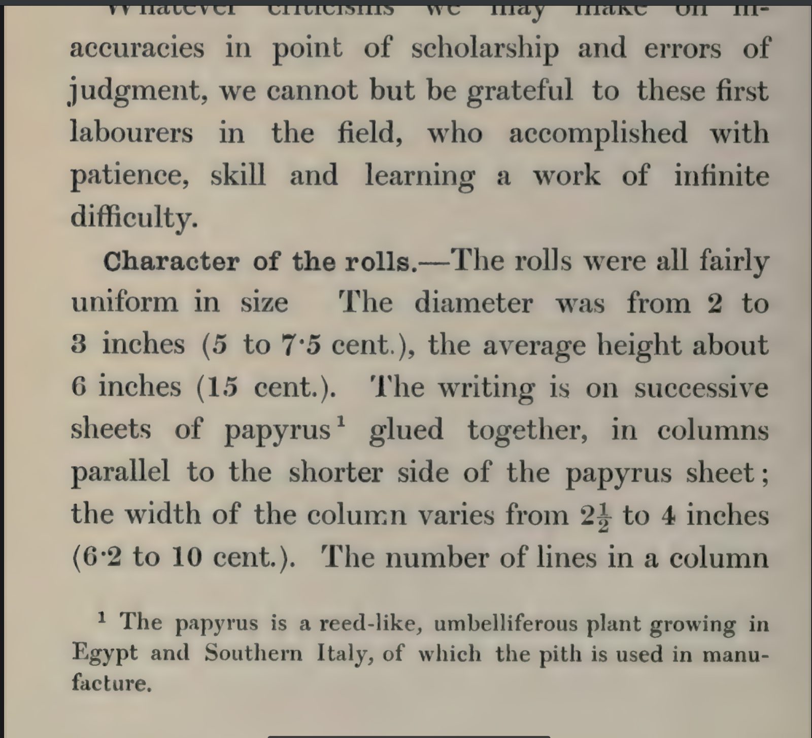 Page from Buried Herculaneum: we cannot but be grateful to these first labourers in the field, who accomplished with patience, skill and learning a work of infinite difficulty